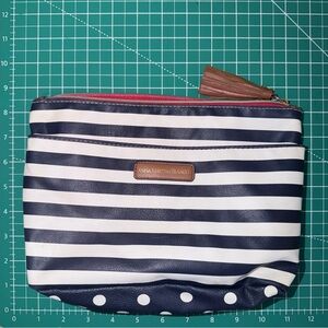 Navy and White Striped Make Up Bag 💄